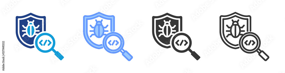 Aufkleber Virus Scan icon set multiple style collection