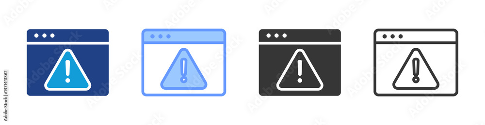 Aufkleber adware icon set multiple style collection