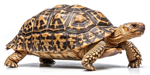 Fototapeta premium Leopard Tortoise South Africa, Wildlife Photography, Tilt-Shift, Miniatures, Savannah, Reptile, Nature, Africa