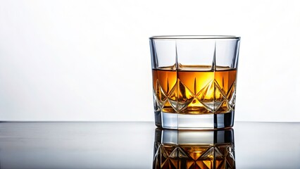 Whiskey Glass Photography: Isolated White Background Still Life Image - Premium Stock Photo