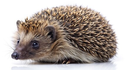 Naklejka premium Close-Up Hedgehog Photo: Spiky Brown & Black Fur, Detailed Texture, Wildlife Photography