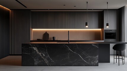 Modern Kitchen with Wood Accents / 木目アクセントのモダンなキッチン