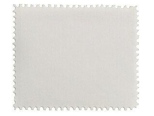 Blank postage stamp with empty paper design space on transparent background 
