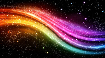 Obraz premium Cosmic Dreams: Abstract Rainbow Galaxy Background