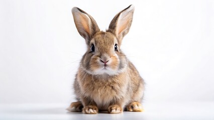 Obraz premium Zwergkaninchen Studio Portrait: Adorable Tilt-Shift Miniature Rabbit Photoshoot