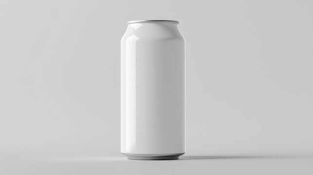 250ml Soda Can White Blank 3D Rendering Mockup.