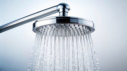 High-Definition Showerhead Water Spray, Bathroom Hygiene, Cleanliness, Generative AI Image