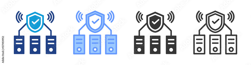 Poster Authorization Server icon set multiple style collection