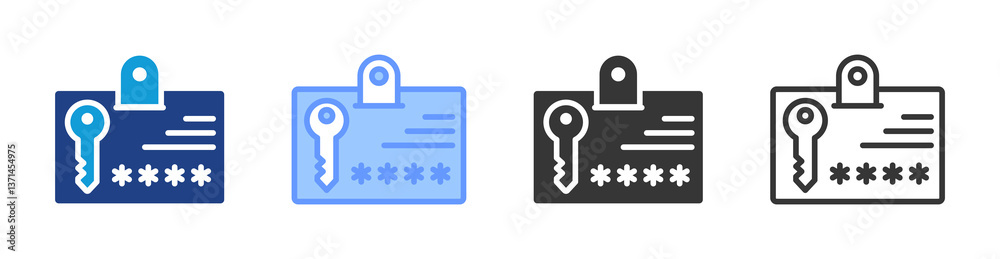 Poster Login Credentials icon set multiple style collection