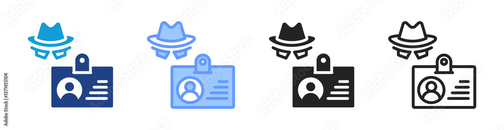 Poster Identity Theft icon set multiple style collection
