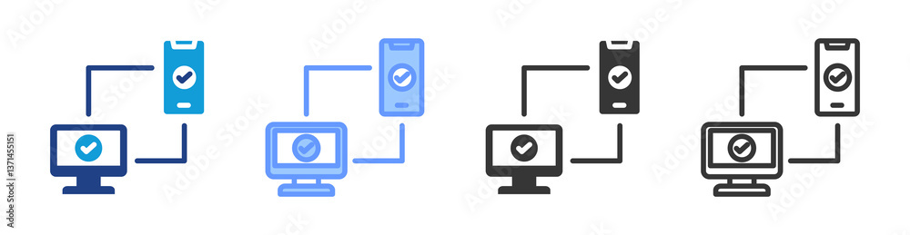Poster Two Factor Authentication icon set multiple style collection