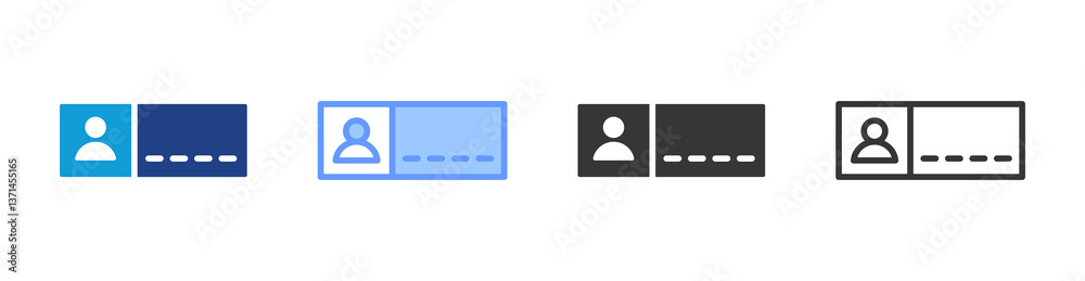 Poster Username icon set multiple style collection