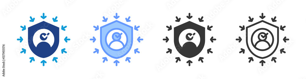 Poster Multi Factor Authentication icon set multiple style collection