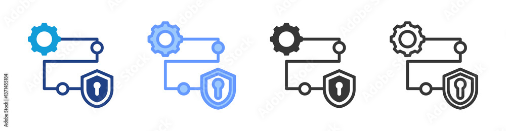 Poster Authentication Methods icon set multiple style collection