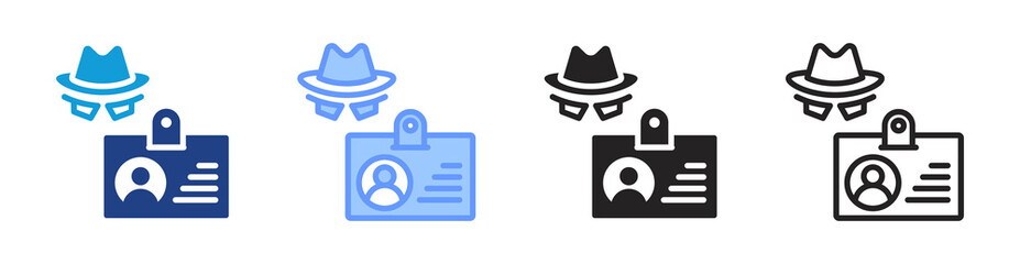 Identity Theft icon set multiple style collection