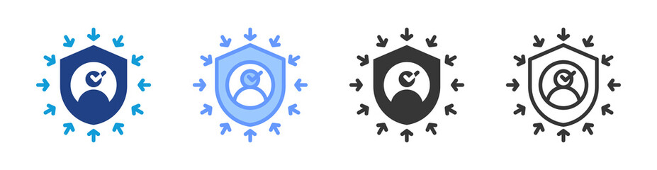 Multi Factor Authentication icon set multiple style collection