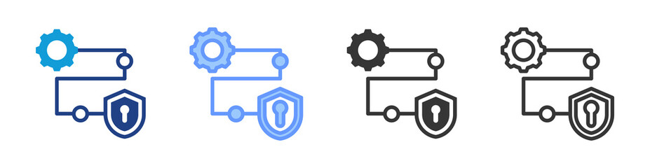 Authentication Methods icon set multiple style collection