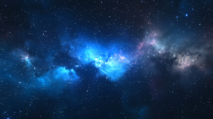 Fototapeta premium Celestial Canvas: A stunning depiction of a vast, starlit cosmos, showcasing vibrant nebulae and the infinite depths of space, inspiring wonder and awe. 