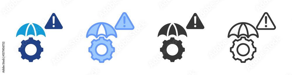 Poster Risk Mitigation icon set multiple style collection