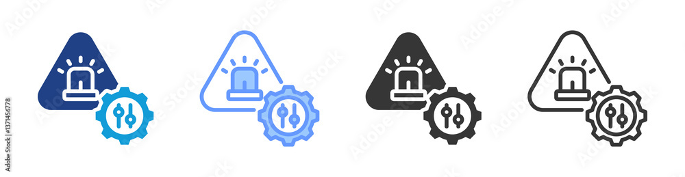 Poster Incident Control icon set multiple style collection