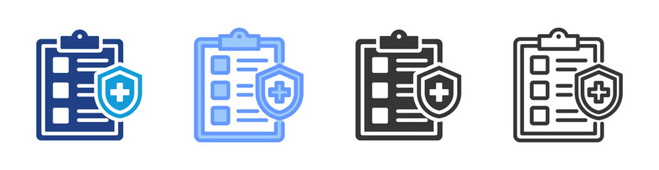 Fototapeta premium Safety Protocol icon set multiple style collection