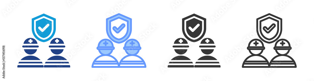 Poster Rescue Team icon set multiple style collection