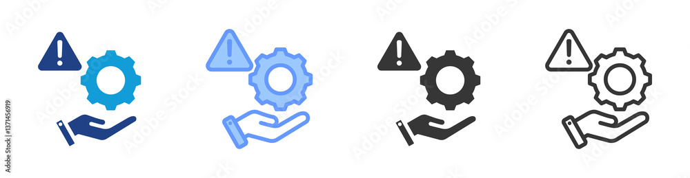 Poster Crisis Management icon set multiple style collection