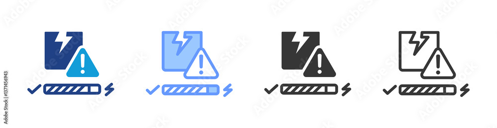 Poster Damage Level icon set multiple style collection