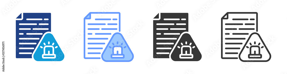 Aufkleber incident report icon set multiple style collection