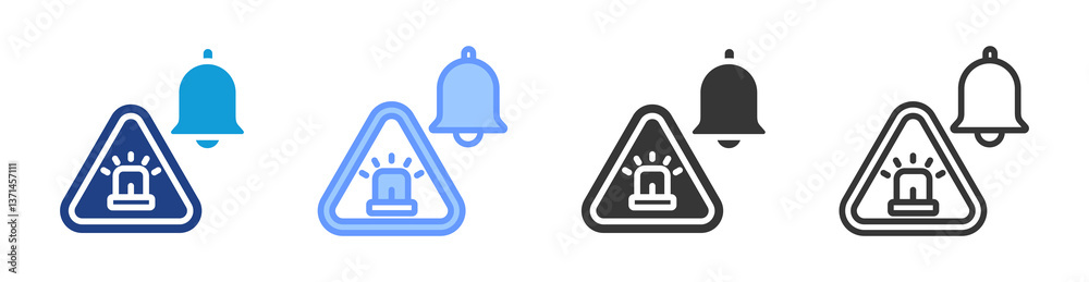 Poster Emergency Notification icon set multiple style collection