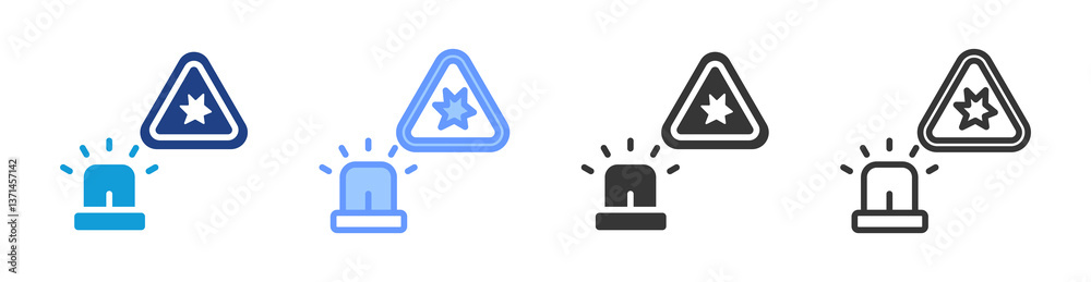 Poster Incident icon set multiple style collection