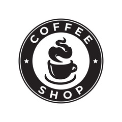 Coffee shop logo template design concept. Vintage coffee shop logo sign illustration, vector.