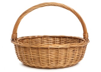 Easter Basket Filled with Colorful Easter Eggs Isolated on White Background &ndash; Festive Holiday Decoration, Easter basket filled with Easter Eggs in isolated on a white background