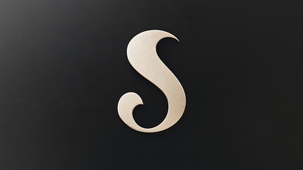 Naklejka premium A golden ornate letter S is centered on a dark background