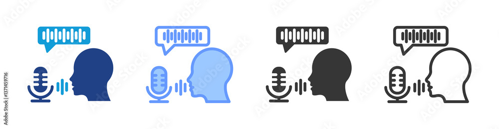 Aufkleber voice recognition icon set multiple style collection