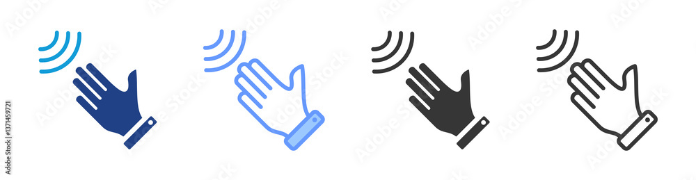 Poster Touchless Technology icon set multiple style collection