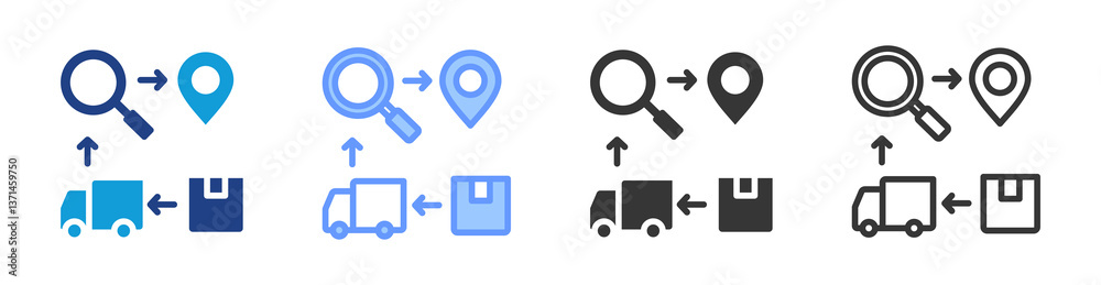 Poster Order Tracking icon set multiple style collection