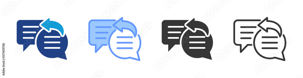 Poster Auto Reply icon set multiple style collection