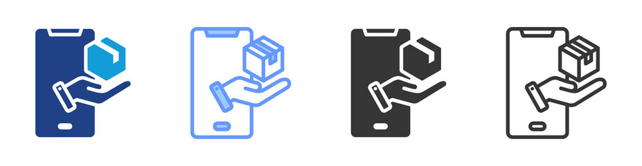 Fototapeta premium Online Order icon set multiple style collection