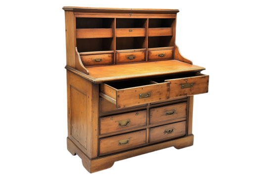 Foldable top reveals spacious writing area Isolated on white background or PNG background .