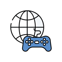 Global Game vector icon stock illustration