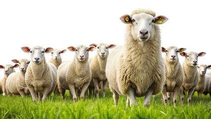 Fototapeta premium Sheep in Pasture, Rural Landscape Photography, French Countryside, Idyllic Farm Scene