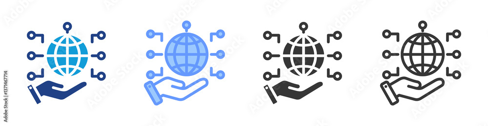 Poster Digital Transformation icon set multiple style collection