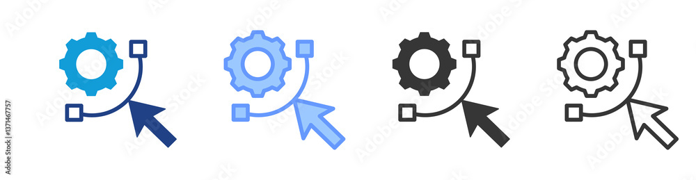 Poster reshape icon set multiple style collection