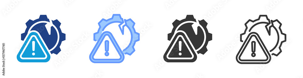 Poster Disruption icon set multiple style collection