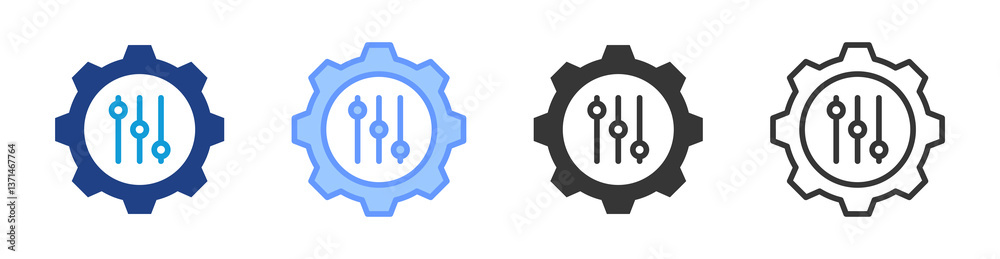 Aufkleber Configuration icon set multiple style collection