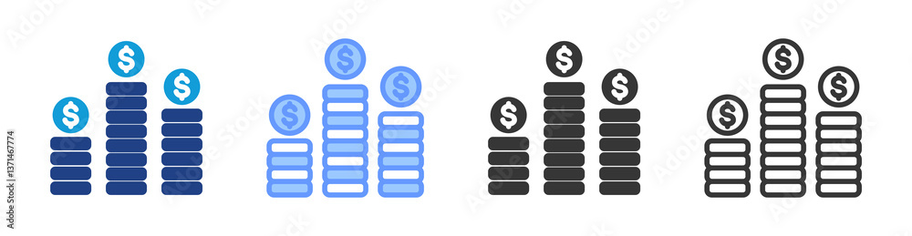 Poster profit icon set multiple style collection