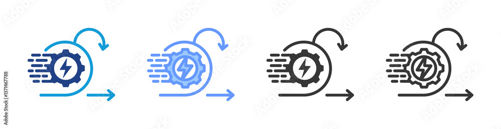 Poster Agility icon set multiple style collection