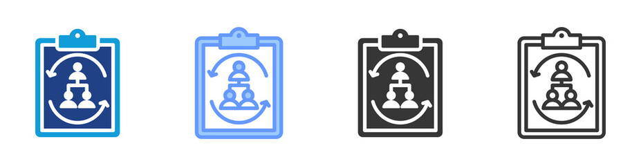 Organization Change icon set multiple style collection