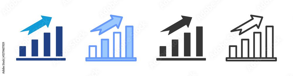 Poster Growth icon set multiple style collection